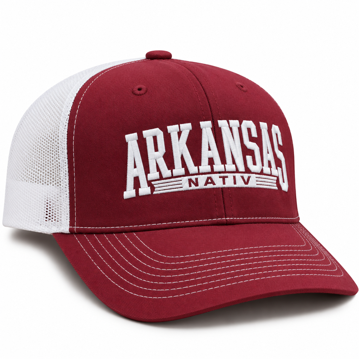 arkansas gameday trucker ~ cardinal | white