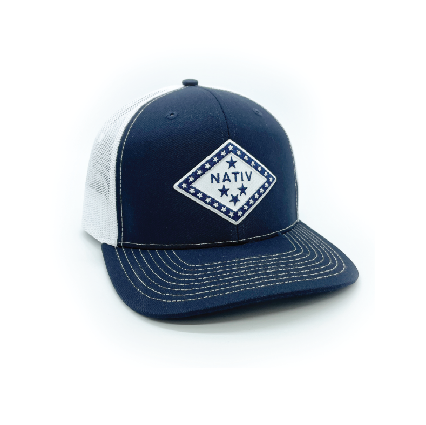 nativ flag trucker ~ navy and white