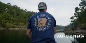 Image of AGFC x Nativ retro logo collection navy blue short sleeve T shirt