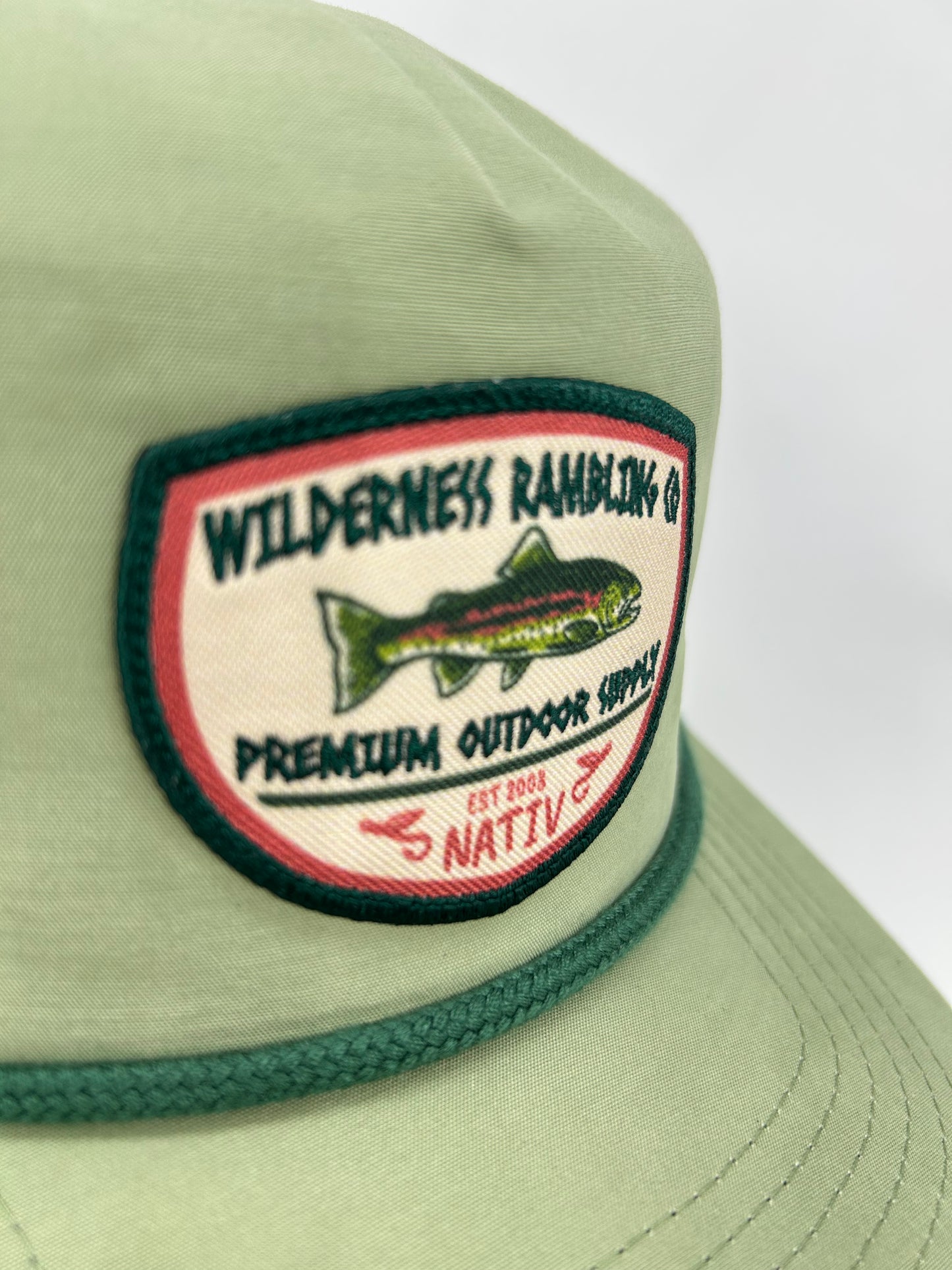 gone fishin` rope hat ~ light sage