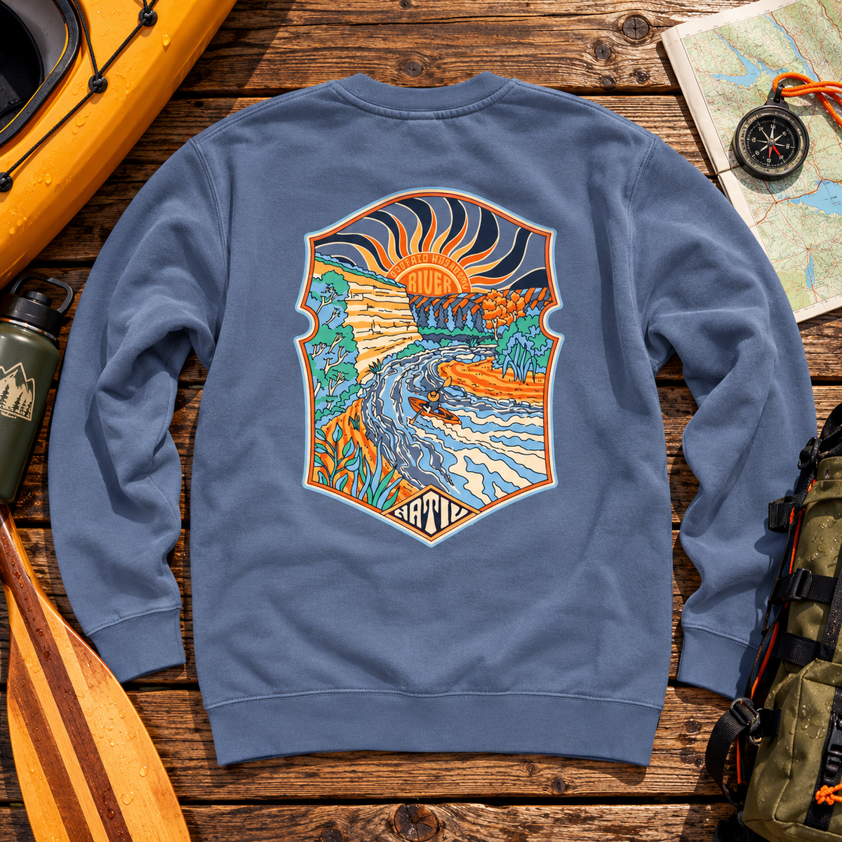 buffalo flows ~ dusty blue