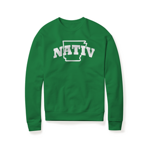 arkansas nativ retro sweatshirt ~ kelly green