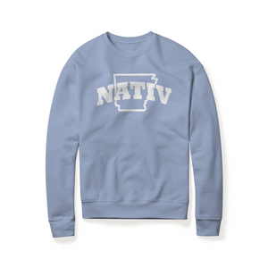 arkansas nativ retro sweatshirt ~ light blue