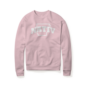arkansas nativ retro sweatshirt ~ light pink