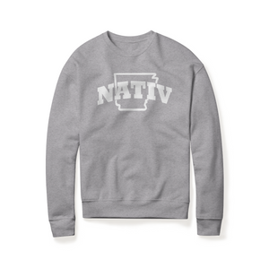 arkansas nativ retro sweatshirt ~ heather grey