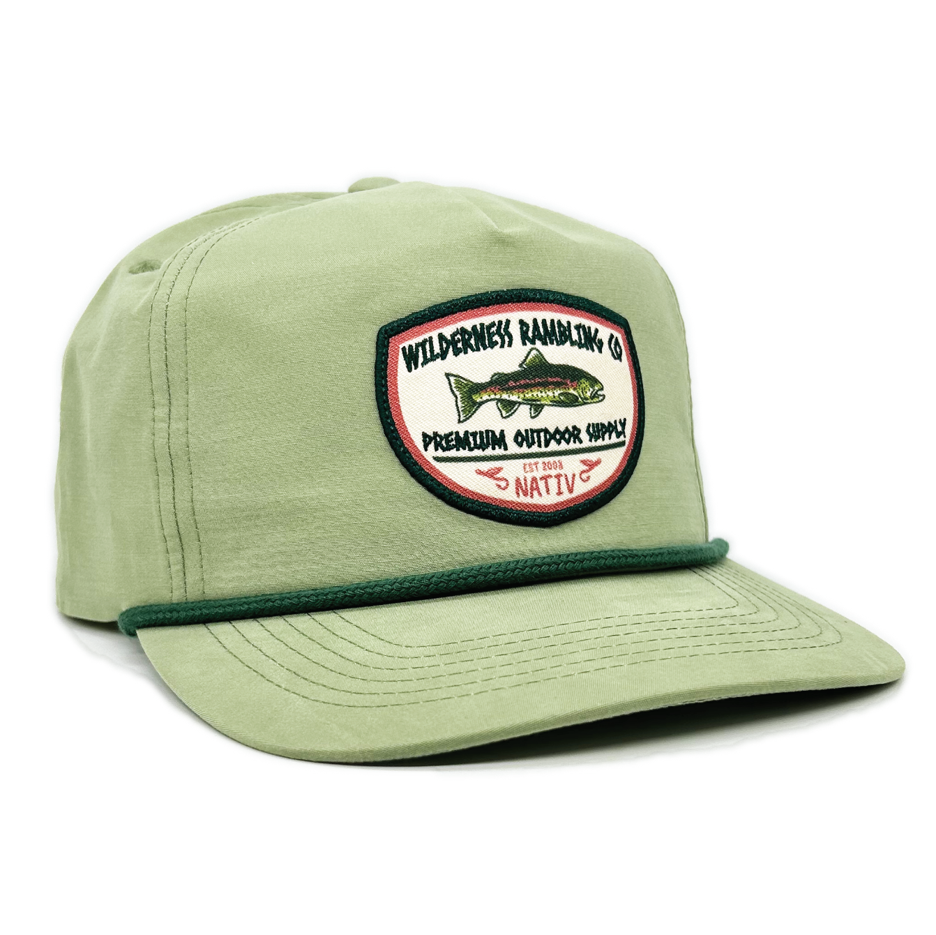 gone fishin` rope hat ~ light sage