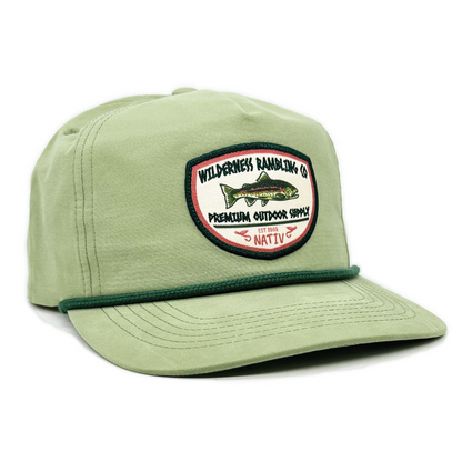 gone fishin` rope hat ~ light sage