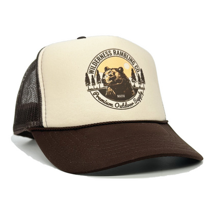 born to roam foam trucker ~ tan & brown